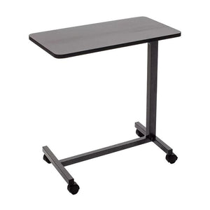 Adjustable height table with a gray surface on a white background - okotoks hc pharmacy