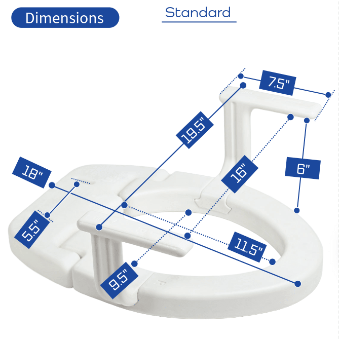 Standard dimensions of a product with labeled measurements. - okotoks hc pharmacy