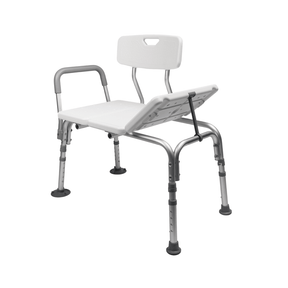 Medical shower chair with adjustable legs on a white background - okotoks hc pharmacy