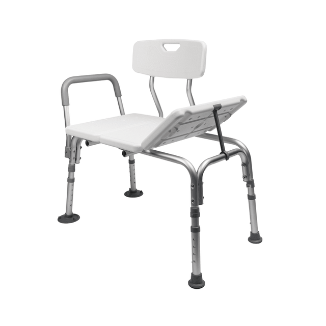 Medical shower chair with adjustable legs on a white background - okotoks hc pharmacy