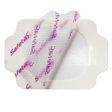 White adhesive patch with purple text on a white background - okotoks hc pharmacy