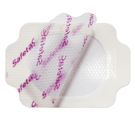 White adhesive patch with purple text on a white background - okotoks hc pharmacy