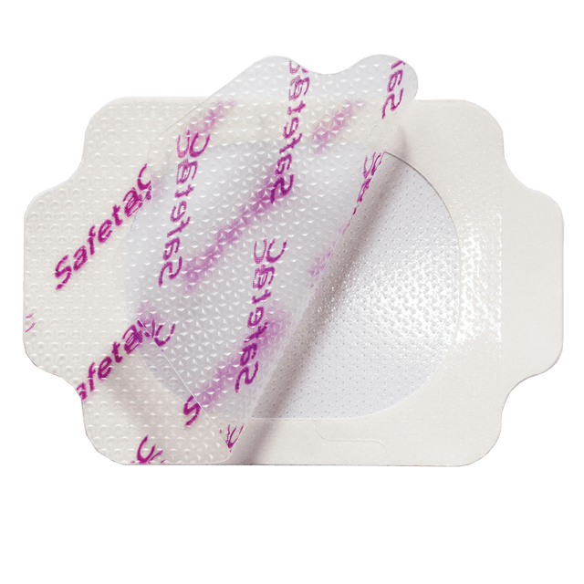 White adhesive patch with purple text on a white background - okotoks hc pharmacy