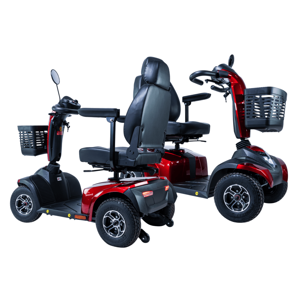 MOVO Brome 4 Wheel Mobility Scooter - Red - okotoks hc pharmacy
