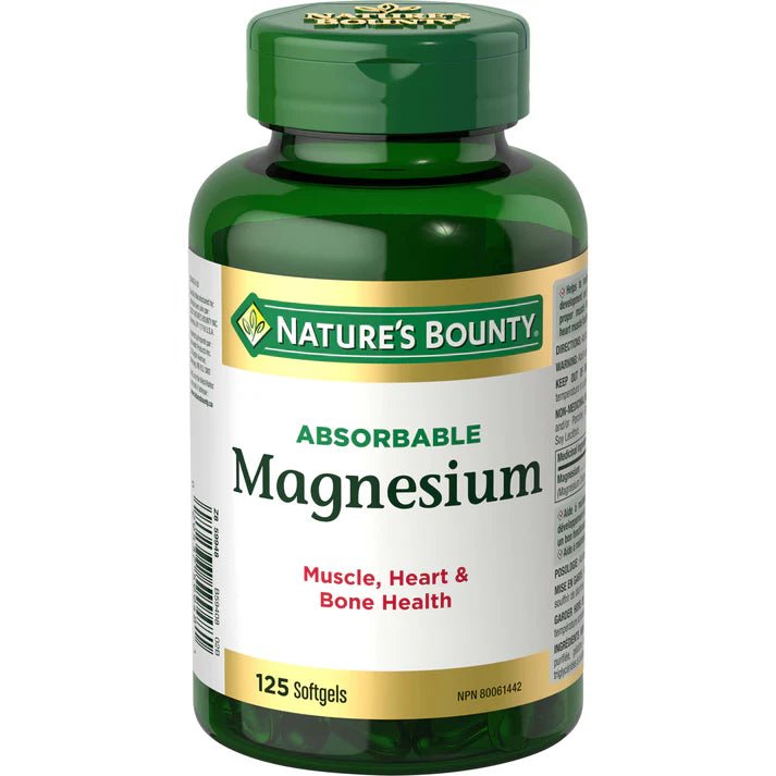 Nature's Bounty Absorbable Magnesium 400mg - 125 Softgel - okotoks hc pharmacy