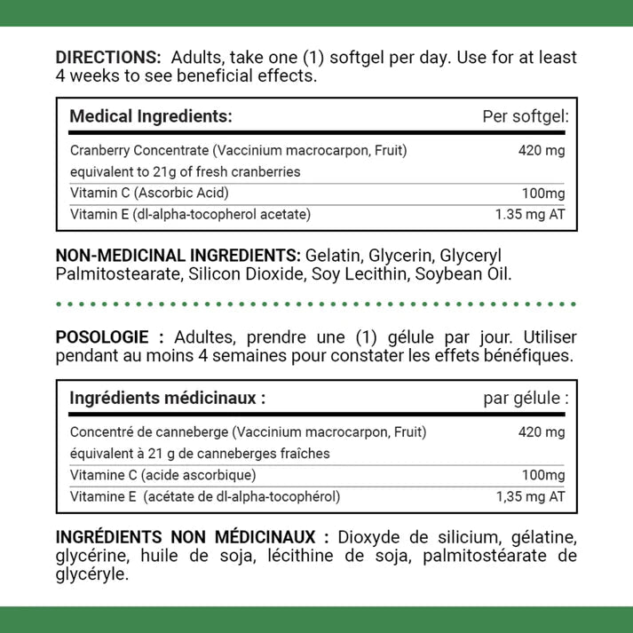 Nutritional supplement label with medical and non-medical ingredients. - okotoks hc pharmacy