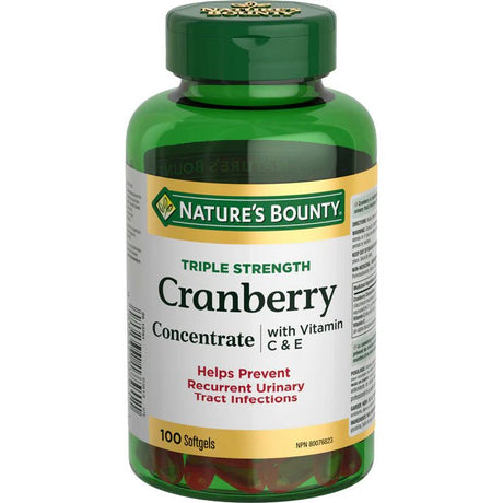 Nature's Bounty Triple Strength Cranberry Concentrate supplement bottle on a white background - okotoks hc pharmacy