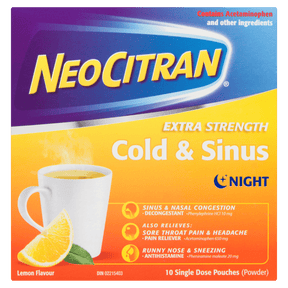 Neocitran Extra Strength Cold & Sinus Night package  - Okotoks HC Pharmacy