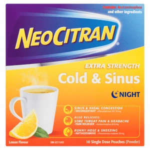 Neocitran Extra Strength Cold & Sinus Night package  - Okotoks HC Pharmacy