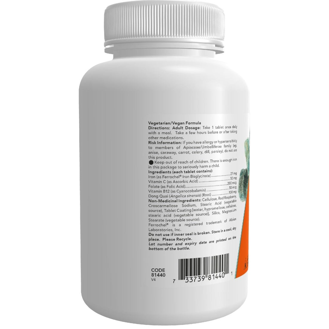 NOW Iron Complex 100tabs - Okotoks HC Pharmacy
