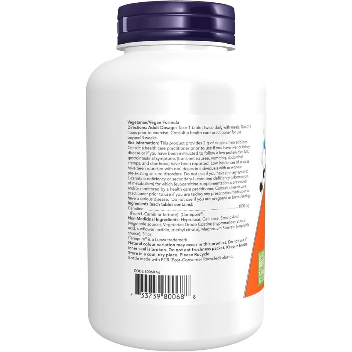 Supplement bottle with label and back view showing text and a barcode. - okotoks hc pharmacy