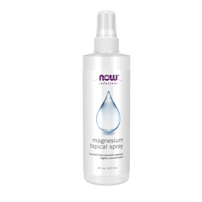 Bottle of NOW Magnesium Lactate Spray on a white background - okotoks hc pharmacy