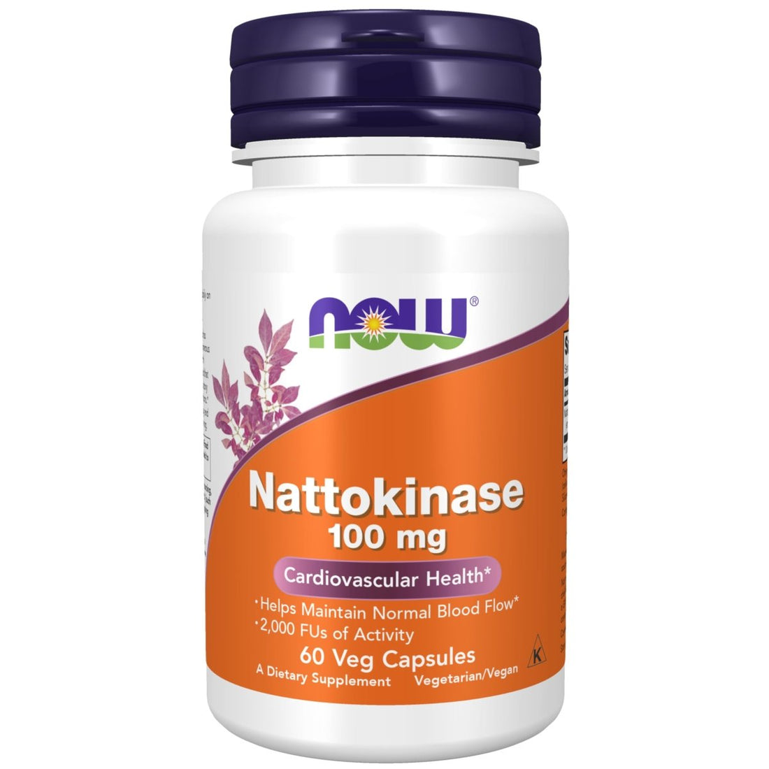 Supplement bottle labeled 'Nattokinase 100 mg' by NOW on a white background  - okotoks hc pharmacy