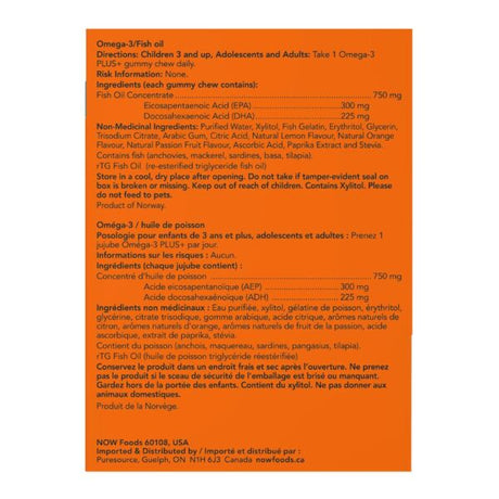 The back of an Omega-3 Fish oil package, showing white text on a black background with product details, ingredients, directions, and manufacturer information. - okotoks hc pharmacy