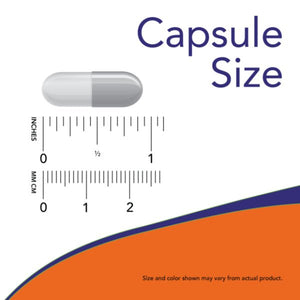 Capsule size measurement chart with a pill and ruler on a white background - okotoks hc pharmacy