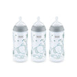 Three NUK baby bottles with elephant design on a white background - okotoks hc pharmacy