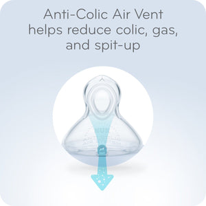 Anti-Colic Air Vent with text on a light blue background - okotoks hc pharmacy