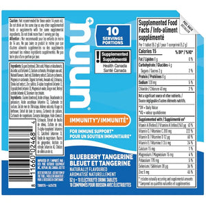 nuun supplement label for blueberry tangerine flavor with nutritional information and ingredients. - okotoks hc pharmacy