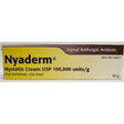 Nyaderm Nystatin Cream USP packaging with text and branding. - okotoks hc pharmacy