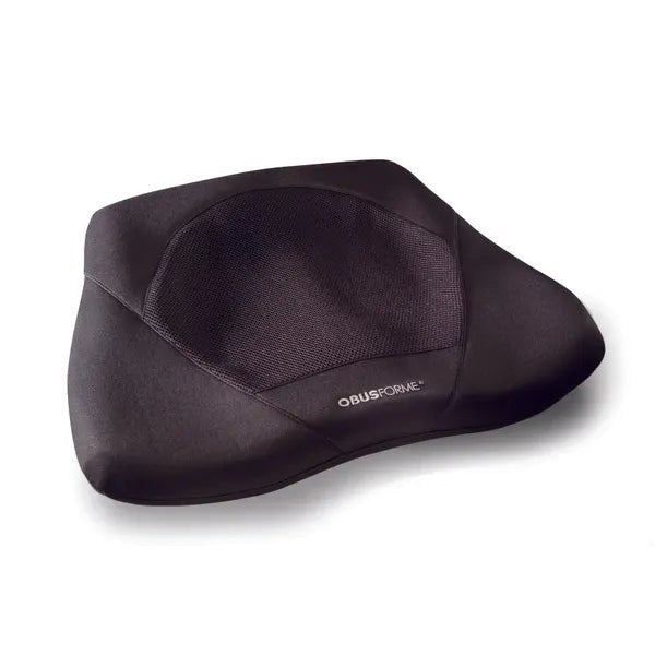 Black seat cushion with 'Obus Forme' branding on a white background - okotoks hc pharmacy