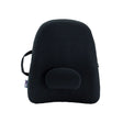 Black pillow with a small logo on a white background - okotoks hc pharmacy