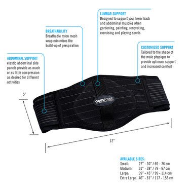 ObusForme Male Back Belt - Okotoks HC Pharmacy