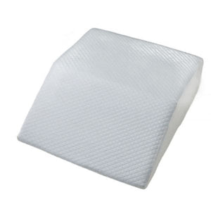 White wedge-shaped pillow on a white background - okotoks hc pharmacy