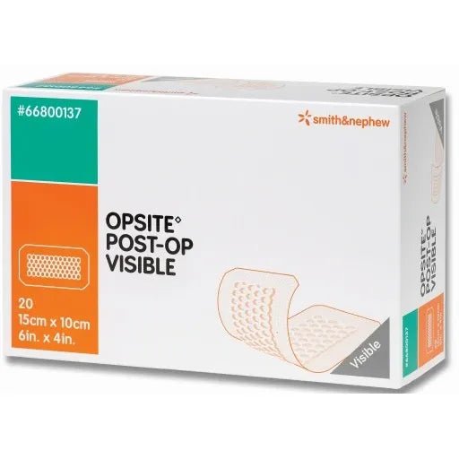 Box of Smith & Nephew Opsite Post-Op Visible bandages on a white background - okotoks hc pharmacy