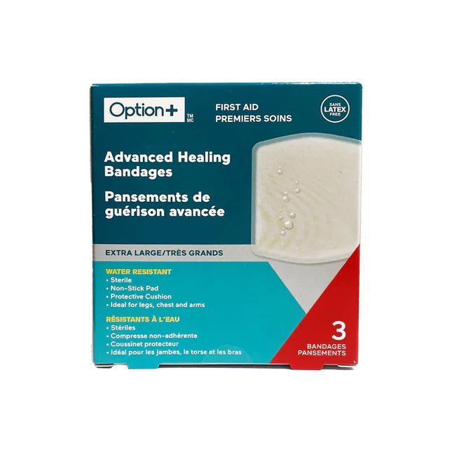 Box of Option+ Advanced Healing Bandages on a white background - okotoks hc pharmacy
