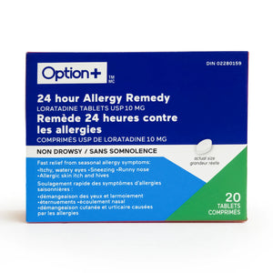 Option+ 24 hour allergy remedy 10mg 20 tablets - Okotoks HC Pharmacy