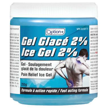 Ice gel container with branding and product details on a white background - okotoks hc pharmacy