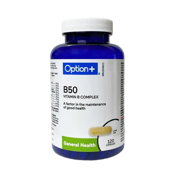Option+ B50 Vitamin B Complex - 120 Capsules - okotoks hc pharmacy