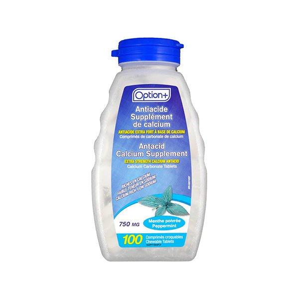 Option+ Calcium Antacid 750MG Mint 100 - #shop_name