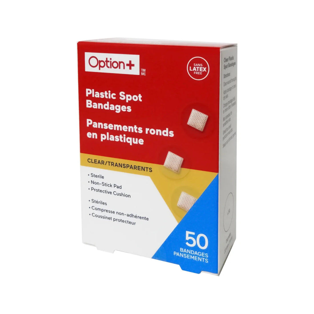 Option+ Clear Plastic Spot Bandages - 50 Pack - okotoks hc pharmacy