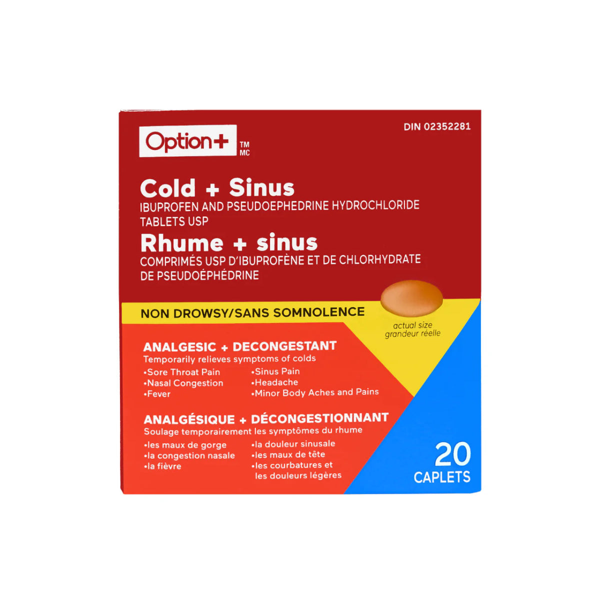 Option+ Cold & Sinus Non-Drowsy 20 Caplets - Okotoks HC Pharmacy