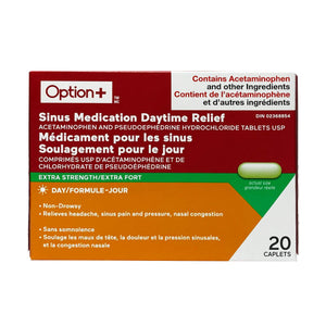 Option+ Extra Strength Sinus Daytime Relief 500MG 20 Caplets - Okotoks HC Pharmacy