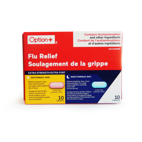 Option+ Flu Relief Day & Night 10 + 10
 - Okotoks HC Pharmacy