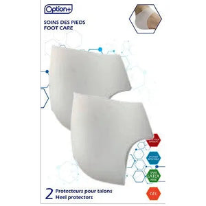 Heel protectors with branding and product details on a white background - okotoks hc pharmacy