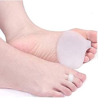 metatarsal cushions being worn on a foot against a white background - okotoks hc pharmacy