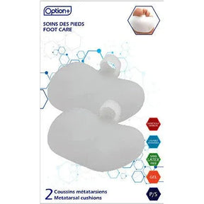 Foot care product packaging with metatarsal cushions on a white background - okotoks hc pharmacy