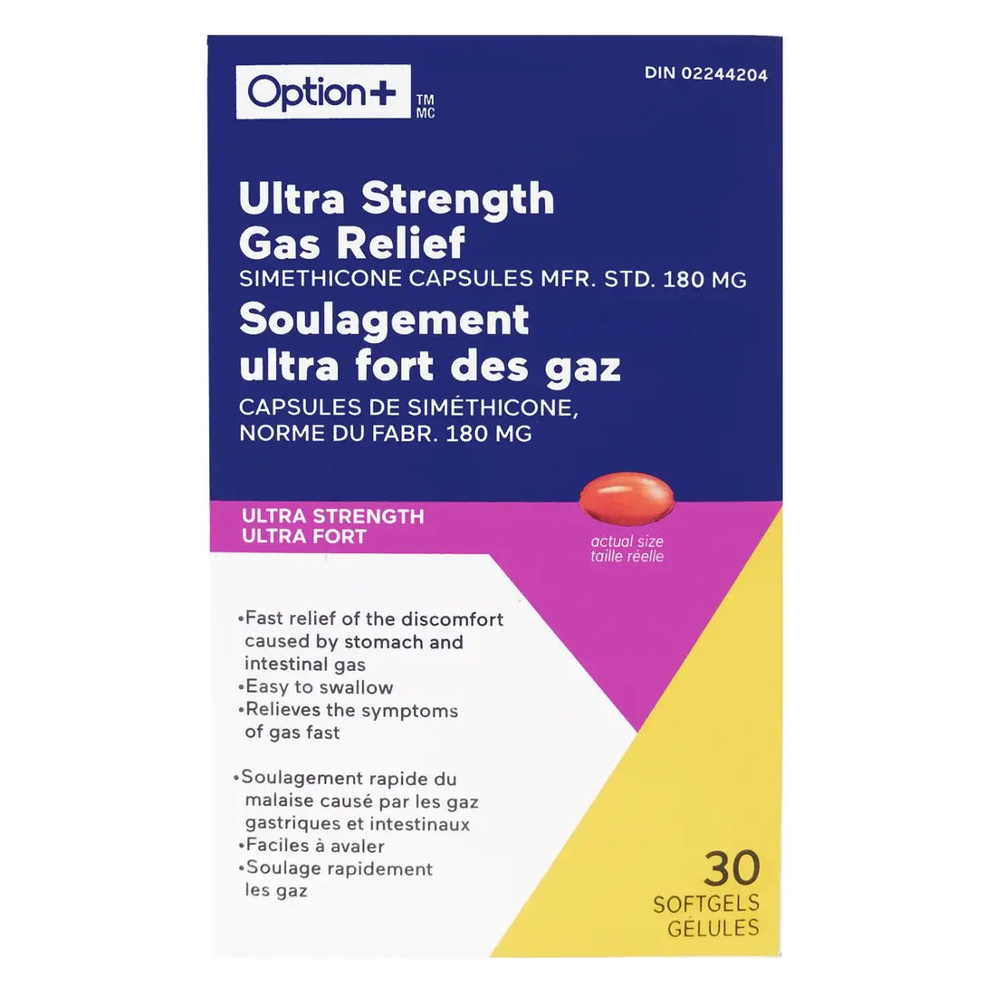 Option+ Gas Relief Ultra Strength 180MG 30 - #shop_name