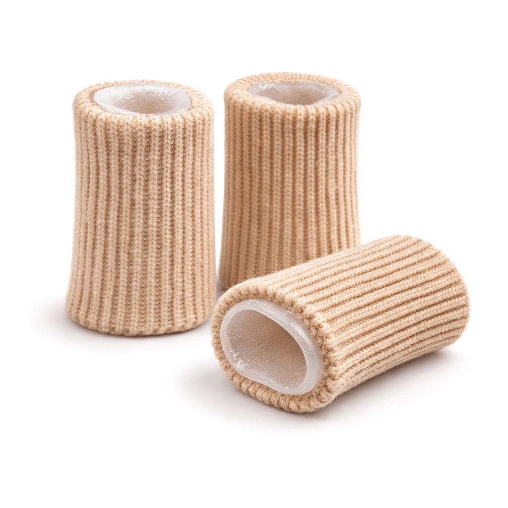 Three rolls of beige elastic bandage on a white background - okotoks hc pharmacy