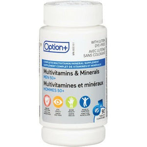Multivitamin supplement bottle labeled 'Option+' on a white background - okotoks hc pharmacy