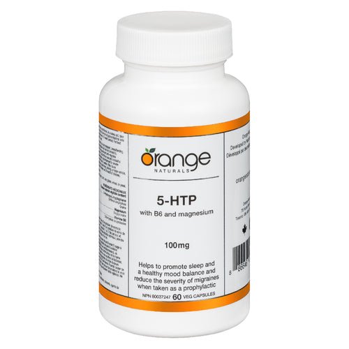 Orange Naturals 5-HTP 100 mg with B6 and Magnesium - 60 Capsules - okotoks hc pharmacy