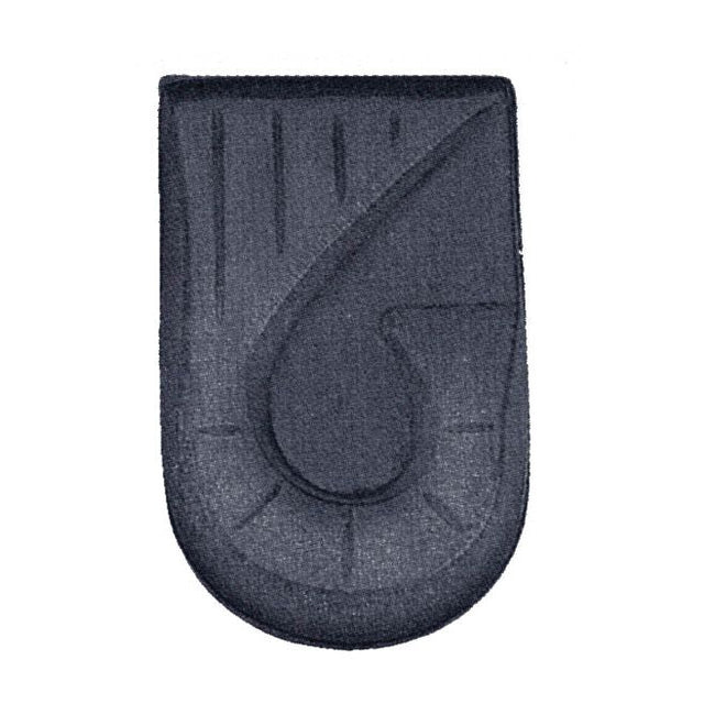 Black rectangular patch with a central circular design on a white background - okotoks hc pharmacy