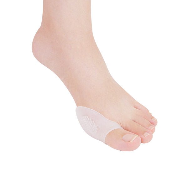 Transparent silicone foot pad on a foot against a white background - okotoks hc pharmacy