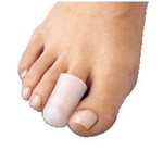 White bunion corrector on a foot with a white background - okotoks hc pharmacy