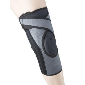 Gray knee brace on a white background - okotoks hc pharmacy