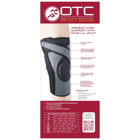 OTC knee support packaging with product details on a white background - okotoks hc pharmacy