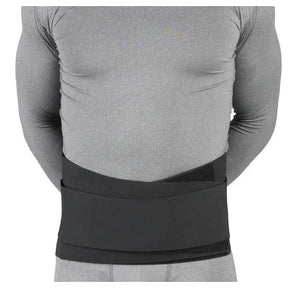 Person wearing a gray long-sleeve shirt and gray shorts with a black compression wrap on a white background - okotoks hc pharmacy
